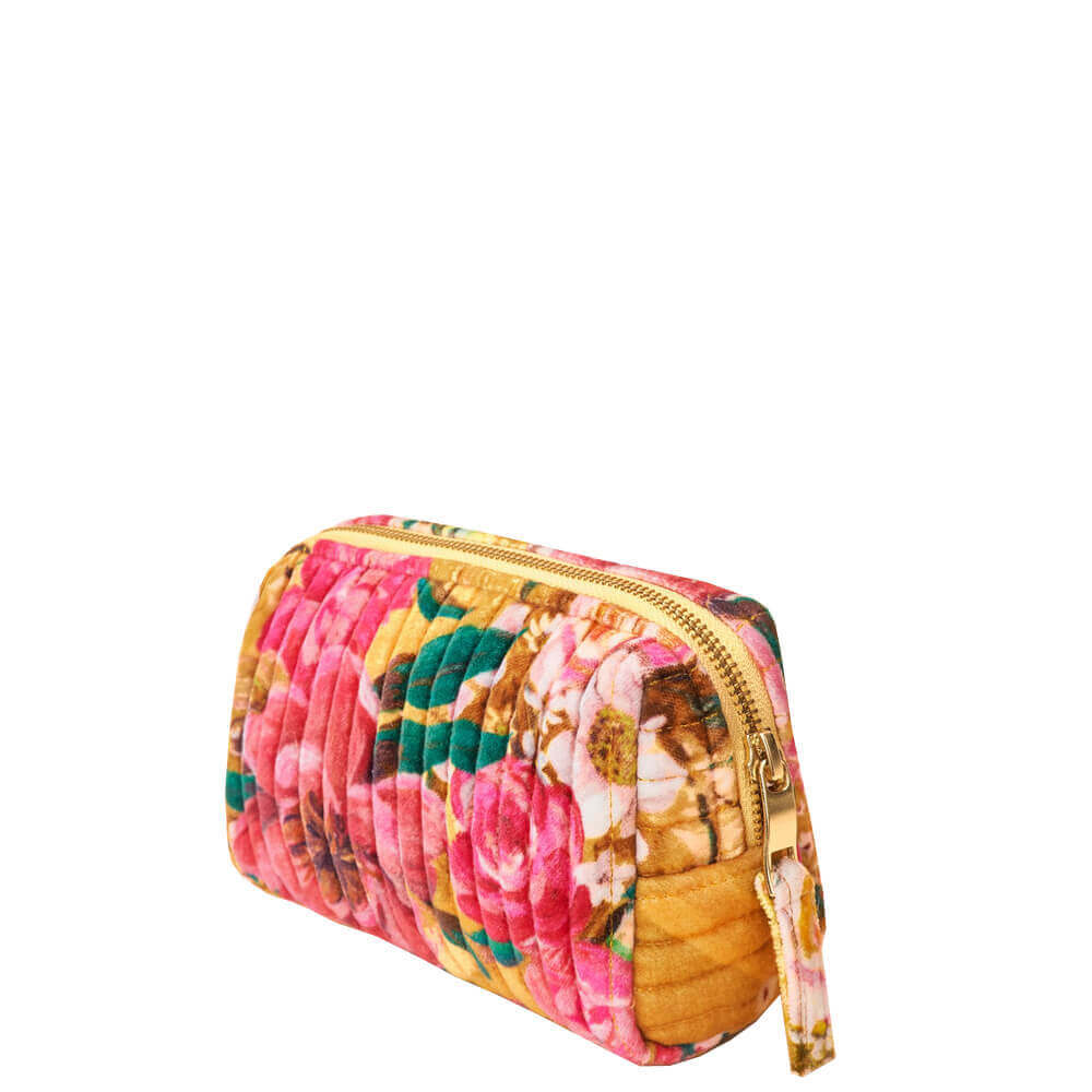 Powder Impressionist Floral Small Quilted Vanity Bag